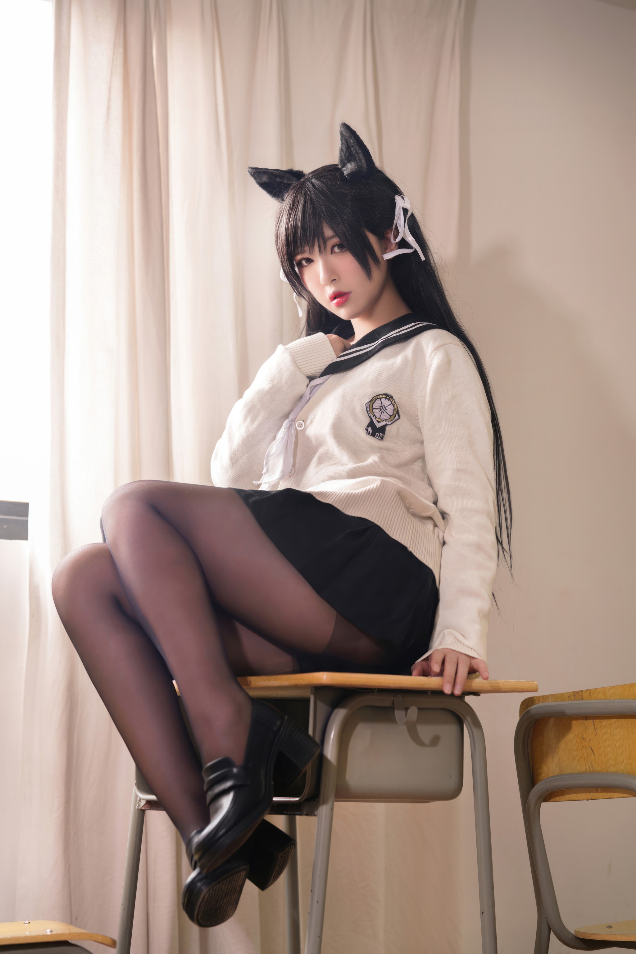图片[1]-半半子 – NO.094 碧蓝航线 爱宕校服[25P]-XikXak